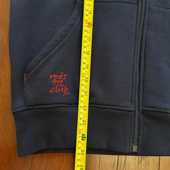 FC Barcelona Camp Nou Size Medium Blue Full Zip Hoodie Sweatshirt Embroidery - Picture 7 of 10